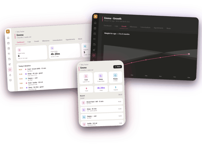 Baby dashboard · phone